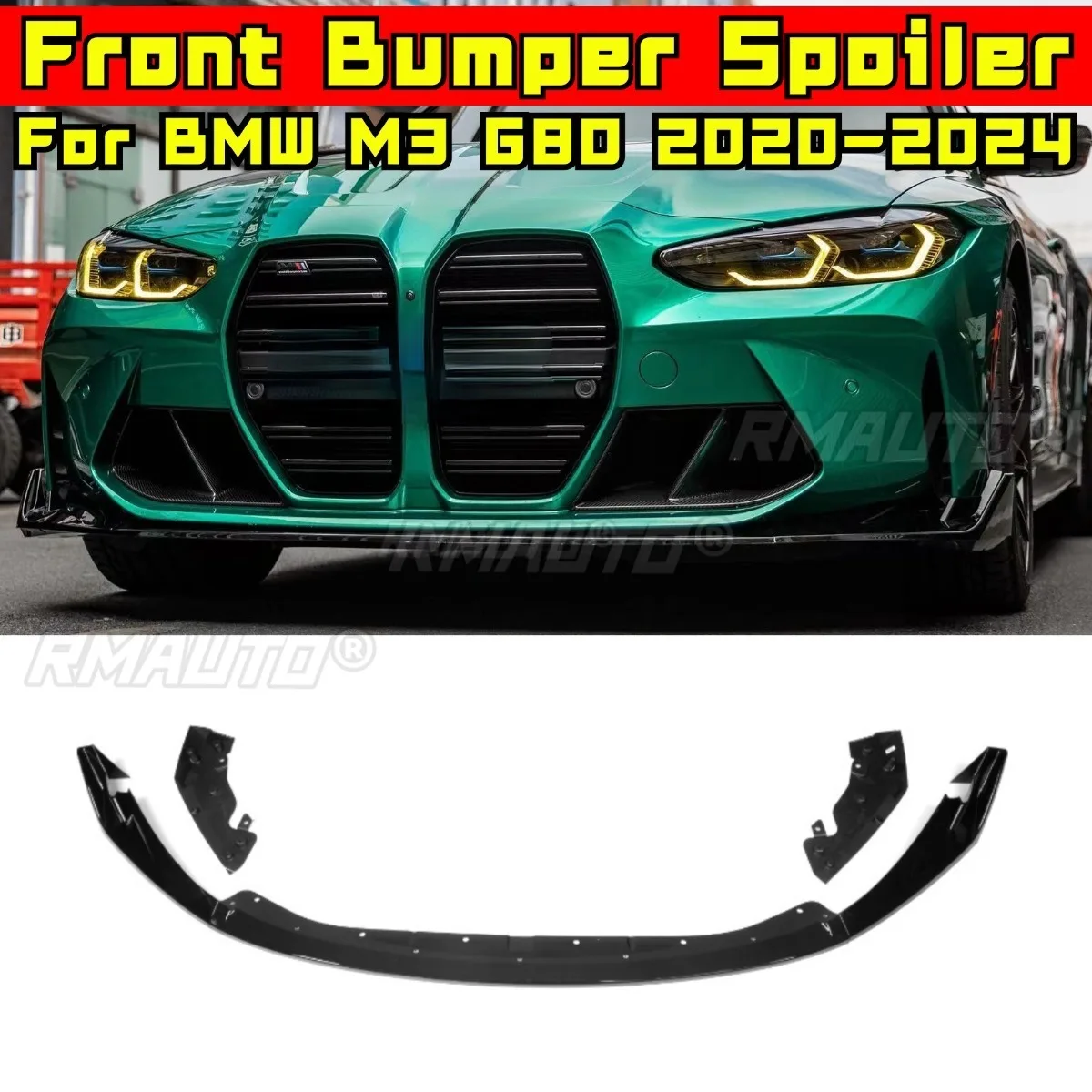 

Car Front Bumper Spoiler Lip CS Style Modification Part For BMW M3 G80 2020-2024 Bumper Guard Protector Cover Car Accessories