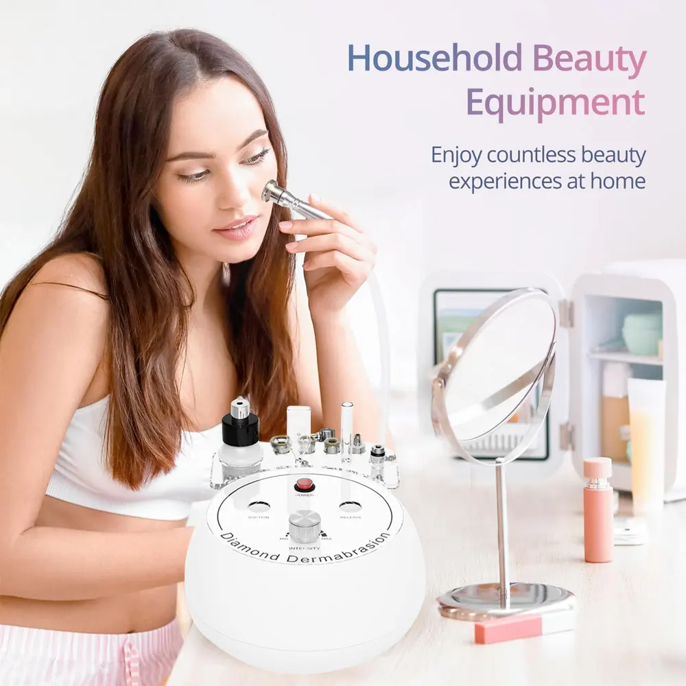 Diamond Microdermabrasion Machine 3 in 1 Professional Microdermabrasion Device Skin Care with Vacuum Glass Tube and Spray Bottle