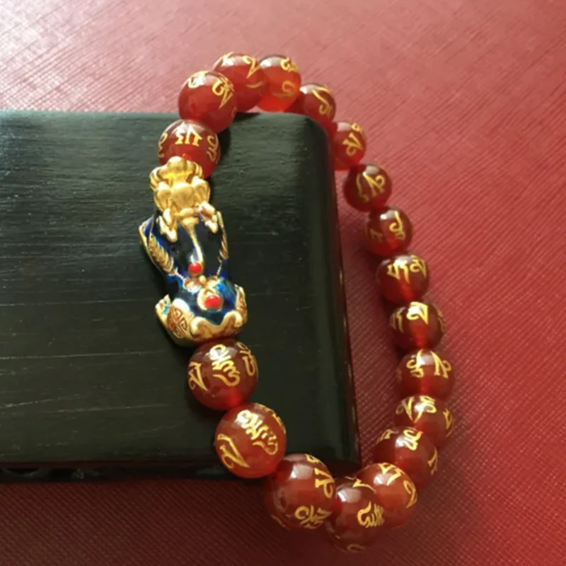 Buddha 7A Level Agate Natural Original Change Color Pixiu Bracelet For Men Women Good Lucky Wealth Health Feng Shui Jewelry Gift