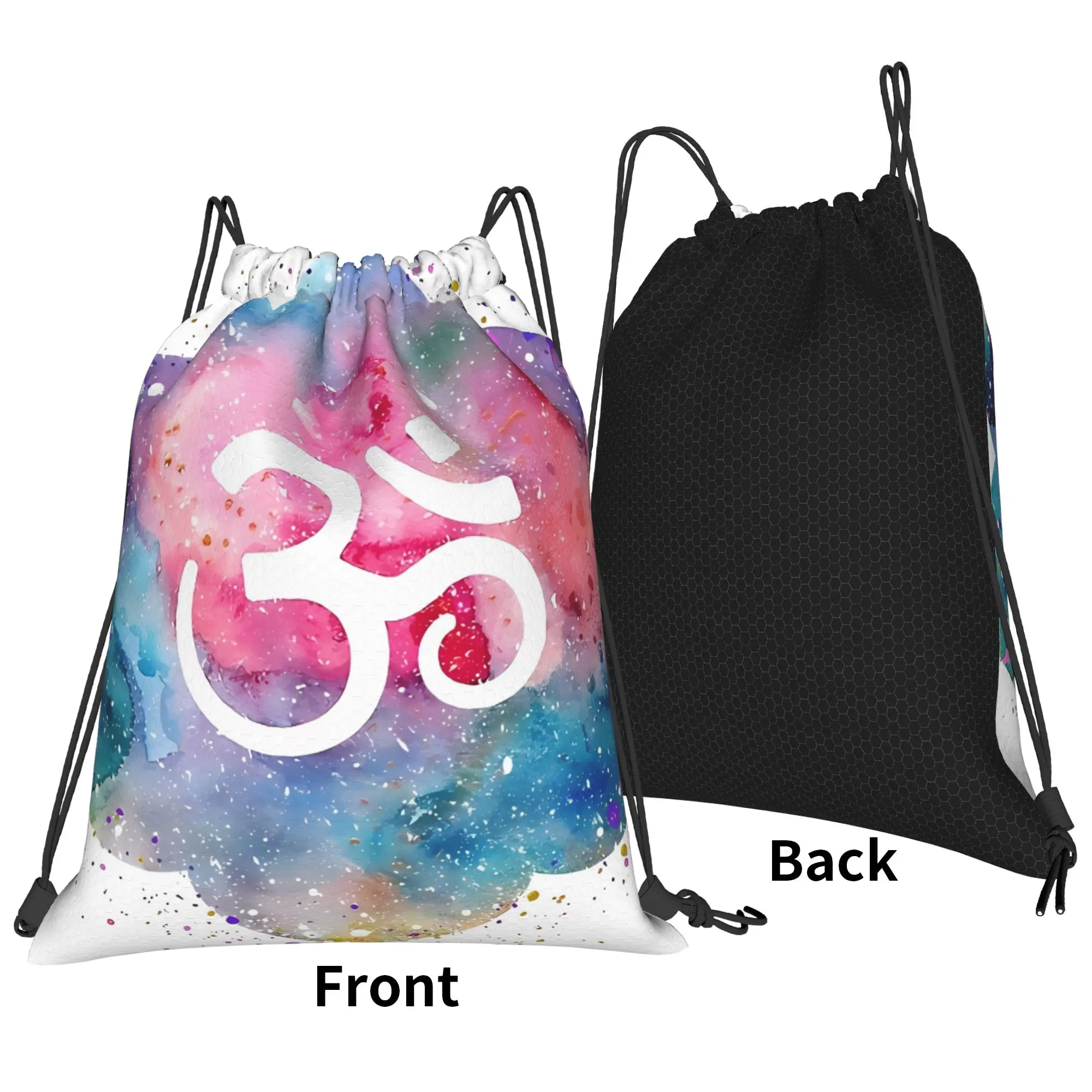 Om Yoga Portable Hiking Riding Gym Drawstring Storage Sporty Backpacks