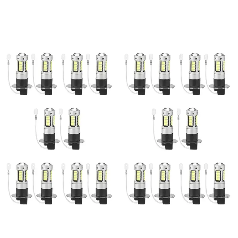 A11M-20Pcs H3 Super Bright LED Fog Driving DRL Light Bulbs Kit 6000K White