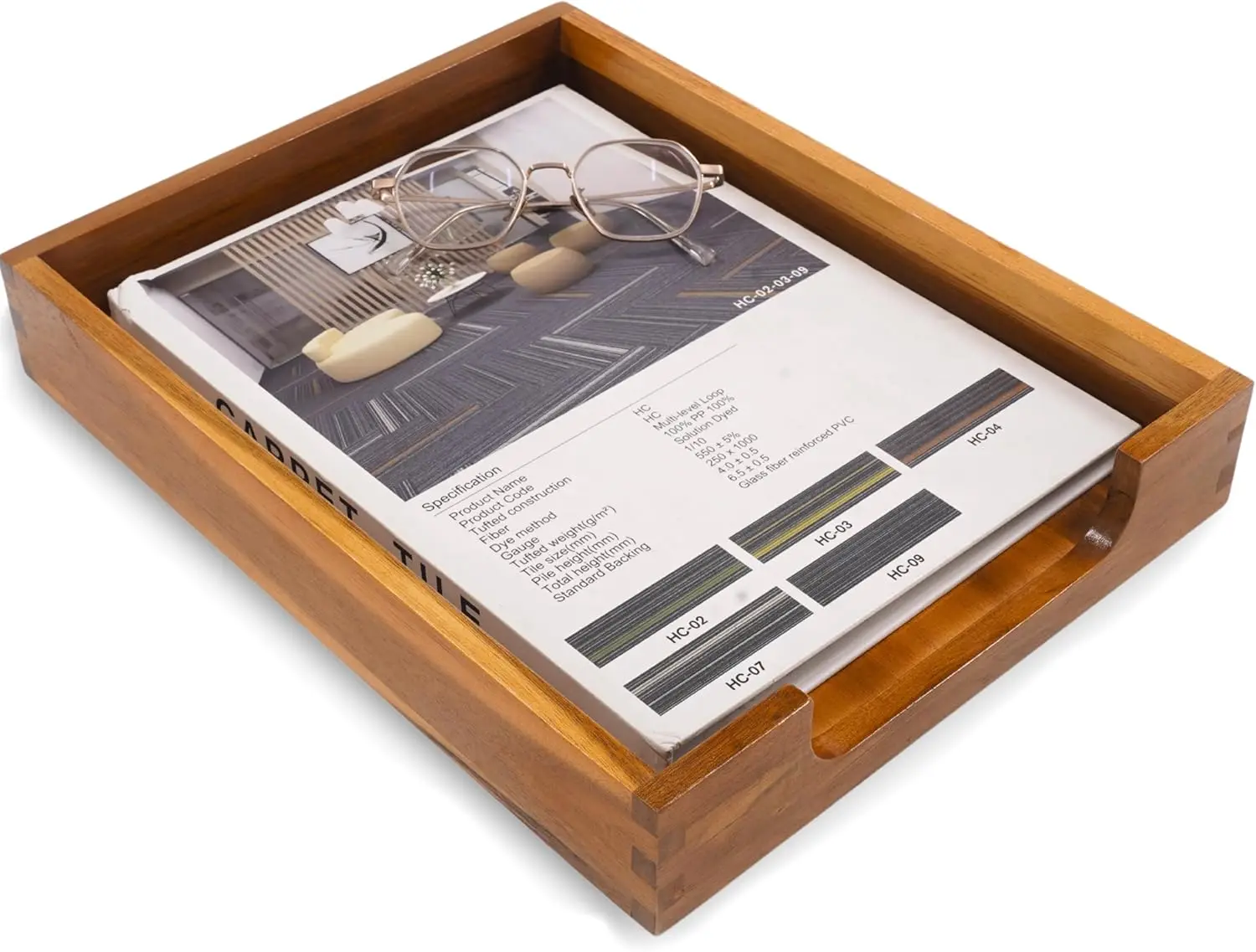 

Деревянный лоток для бумаг для офисного стола - органайзер для документов, файлов и бумаги, темно-коричневый