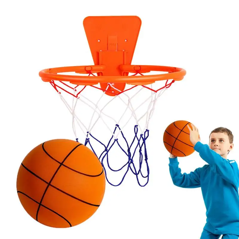 

Silent Basketball Basketball Hoop Rim Indoor Wall Mount With Net Hangings Basketball Goal Hoop Net Basketball Wall Door Mounted