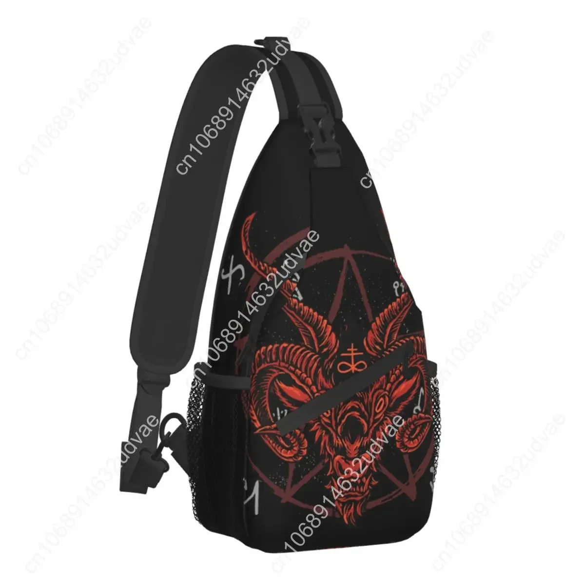 Satan Antichrist Goat Lucifer Devil 666 Occult Crossbody Chest Bags Baphomet Pockets Travel Pack Messenger Sports Shoulder Bag