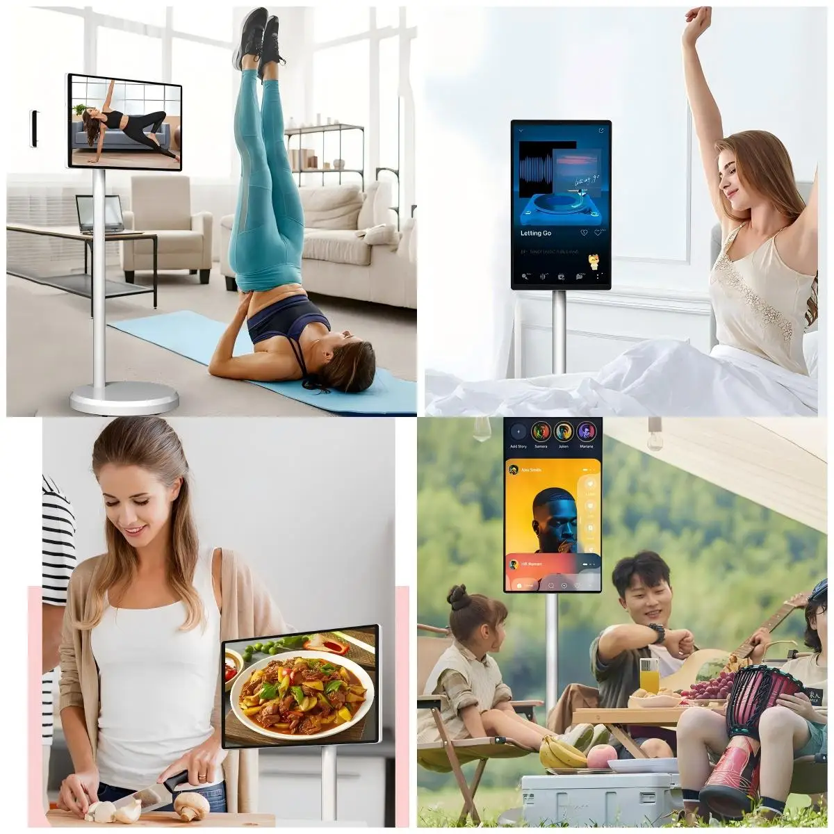 Mobilny inteligentny monitor LCD 21,5 cala 1080P Smart Tv Display z kamerą Zwijany ekran dotykowy Przenośny Smart Tv do użytku na zewnątrz