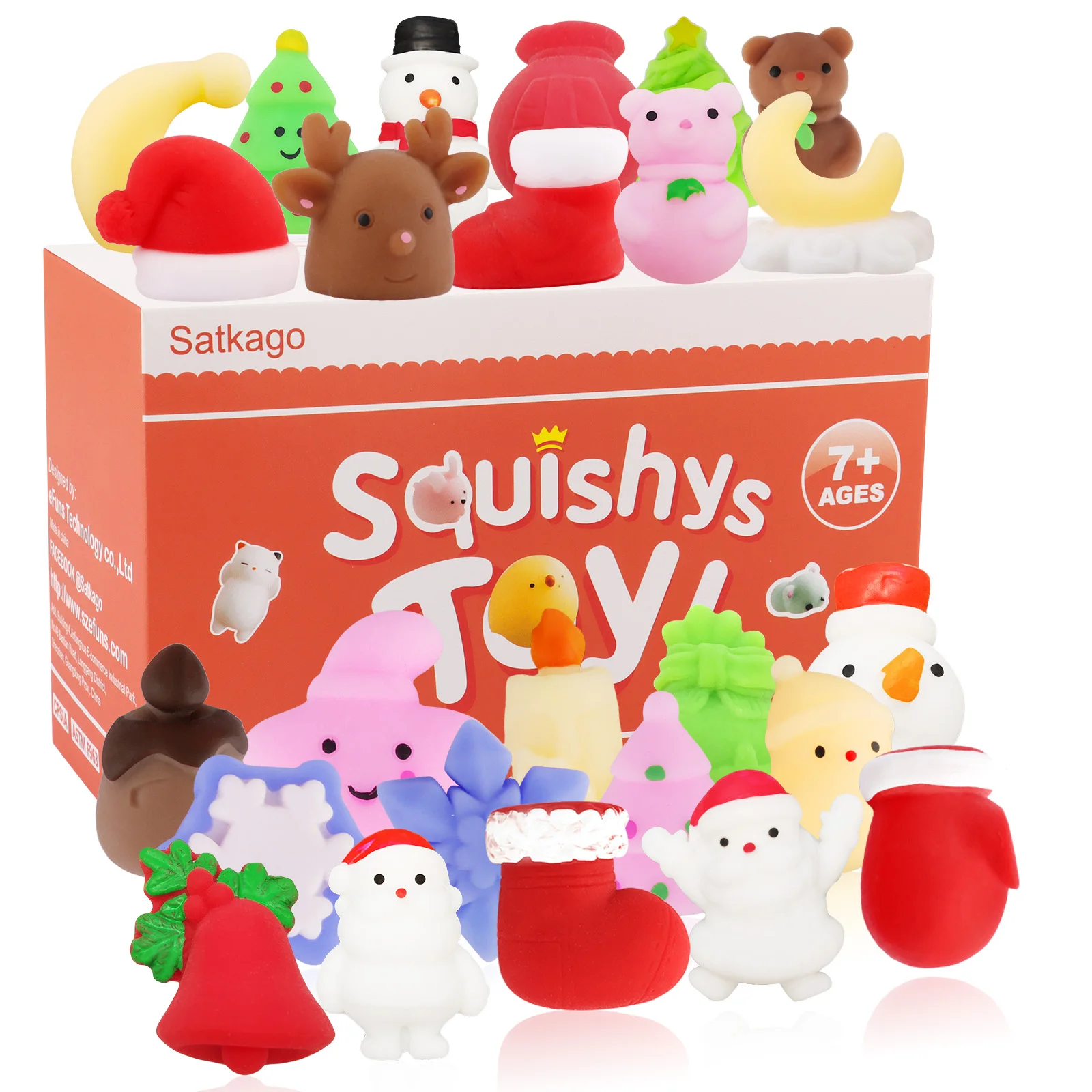 

Christmas Mochi Squishies Toys 25pcs Mini Squishys Toys Cute Stress Reliever Toys Funny Fidget Toys Christmas Gift Party Favors