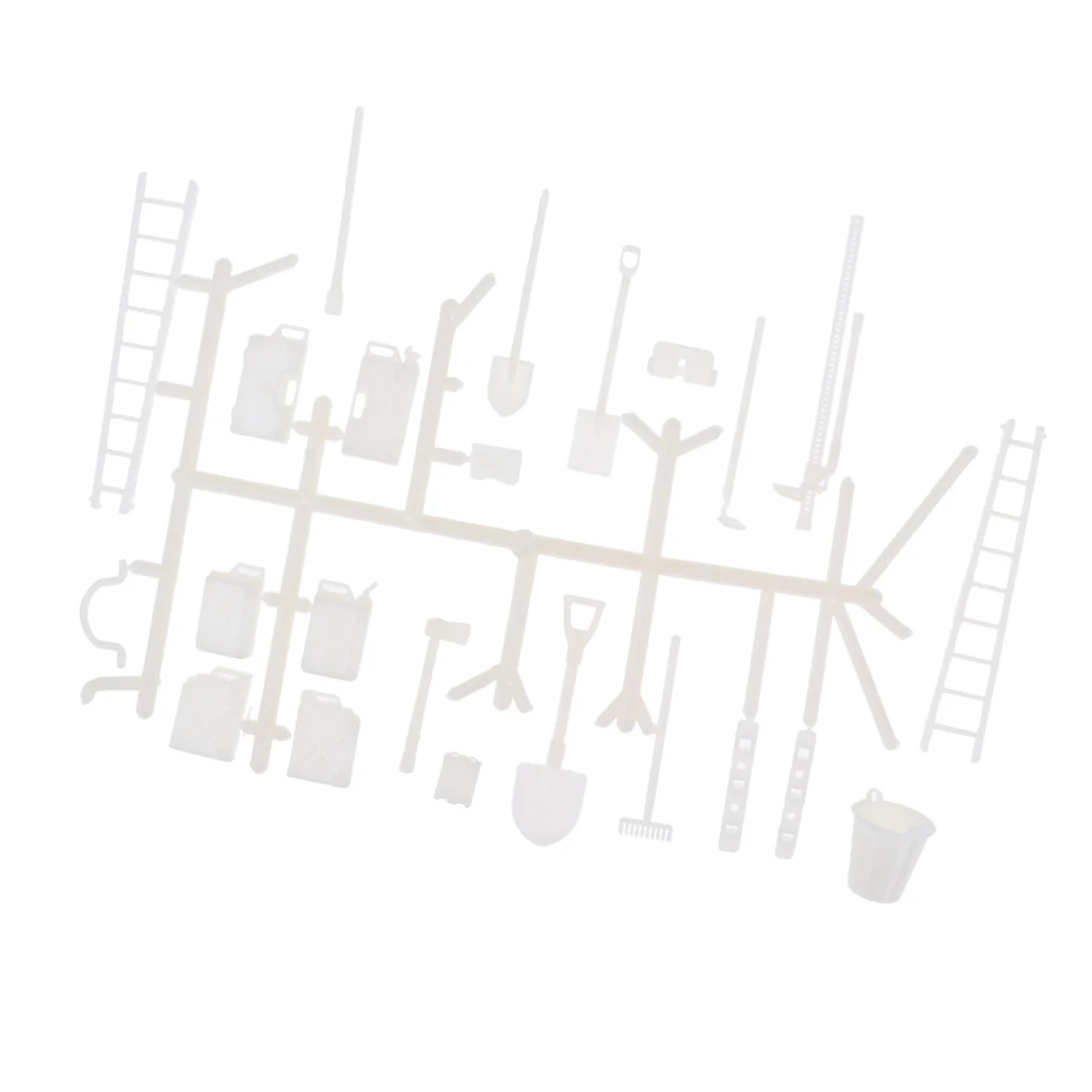 RC Vehicle Models Tool Kits Plastic Oil Tank Shovel Bucket Ladder for WPL 6WD 4WD RC Truck Decoration