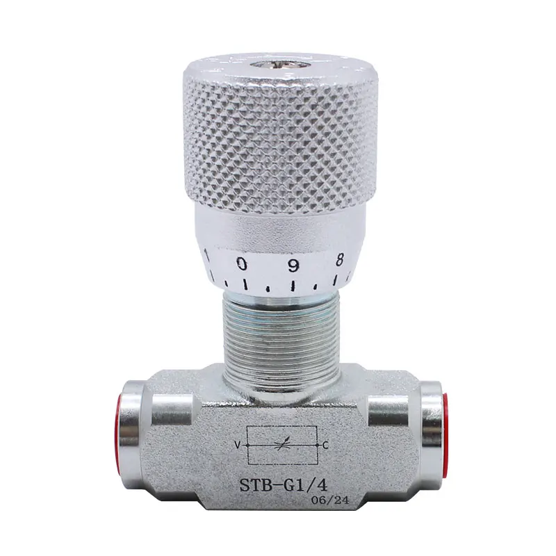 Two-way Throttle Valve STB-G1/4 G3/8 Hydraulic Valve Hydraulic Cylinder Speed Flow Regulating Valve