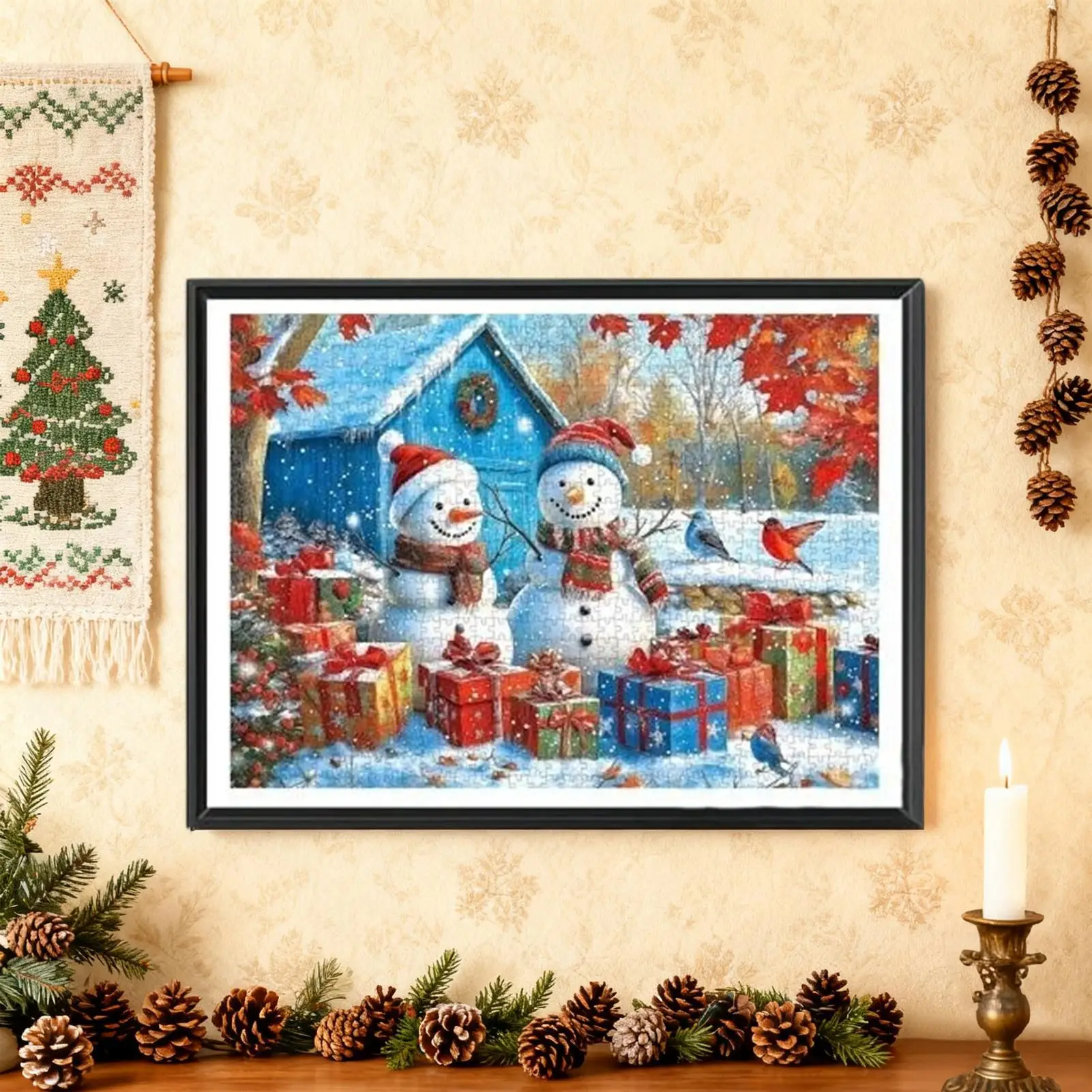 بازل قطع 1000 قطعة لعبة عائلية عيد الميلاد ثلج بازل قطع للنساء الرجال الأصدقاء عيد ميلاد السنة الجديدة شقة المنزل #3