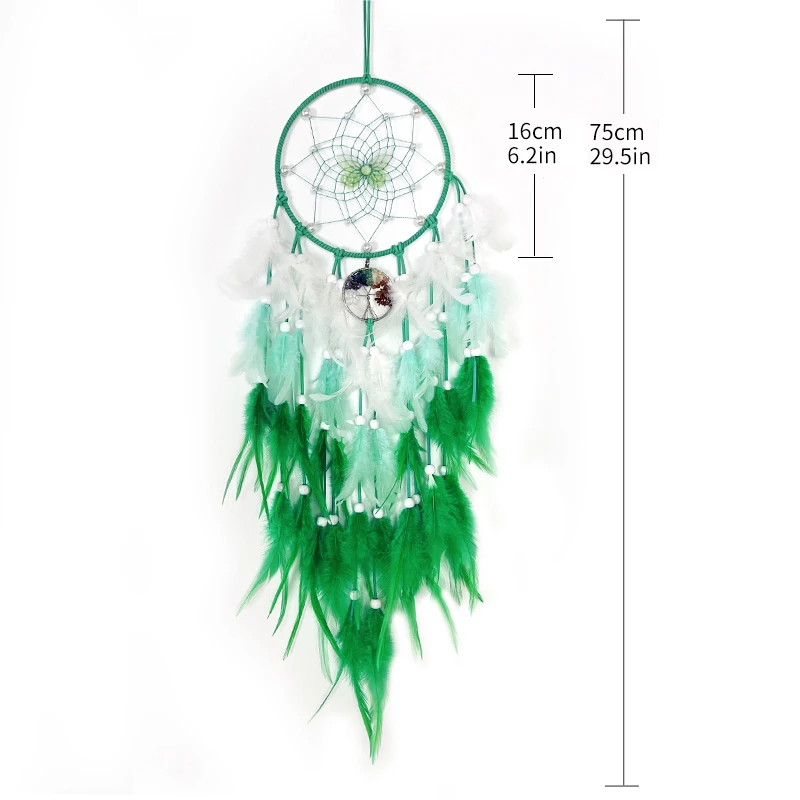 Dream Catcher Butterfly Hanging Ornaments Crystal Tree of Life Handmade Colorful Feather Wind Chimes Festival Gifts Home Decor