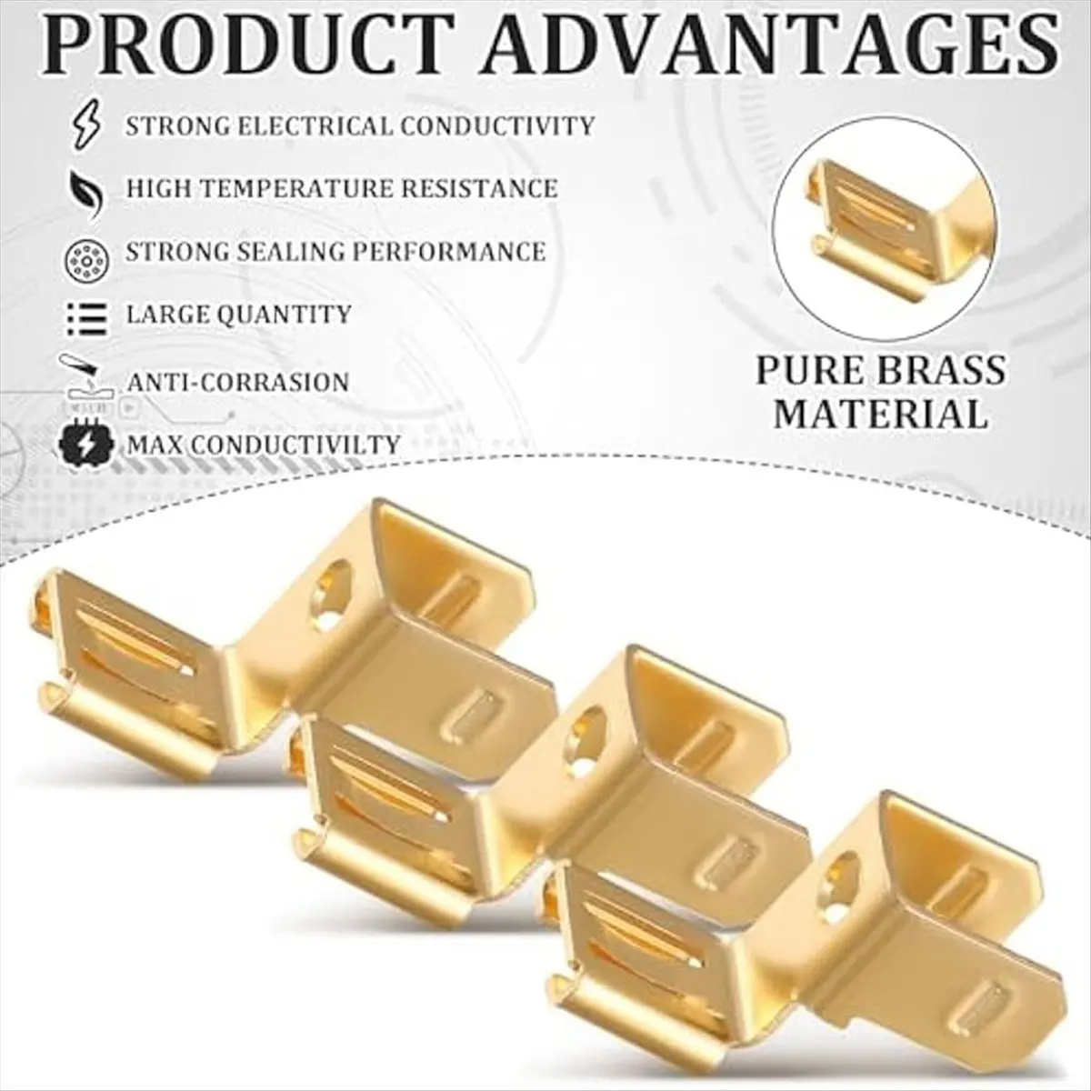 BHBL 50Pcs Piggyback Spade Connectors Quick Disconnect Electrical 3 Way Adapter,1/4Inch 2 Male and 1 Female Tabs