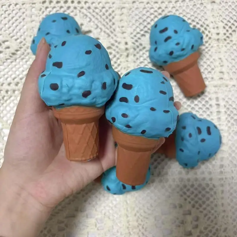 1/3pcs Soft Simulated Blue Ice Cream Squeeze Toy Stress Relief Slow Rebound Fidget Toys Home Decor Friends Best Gift Anti-Stress