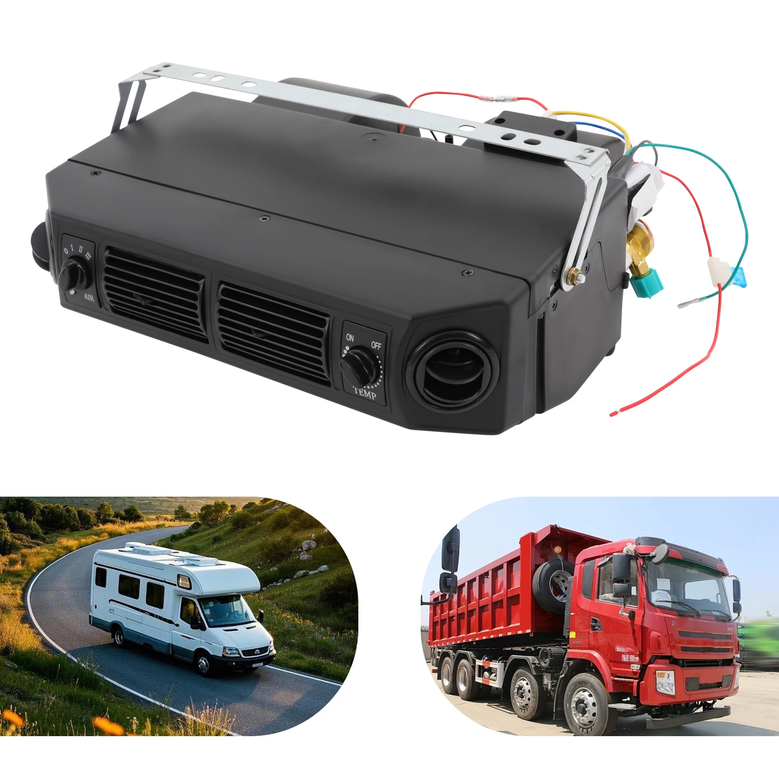 مكيف هواء شاحنة شديدة التحمل 24 فولت، 3 تحكم في السرعة لراحة القيادة ذات المدى الطويل #4