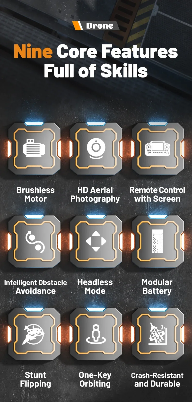 Intelligent obstacle avoidance with Screen Brushless Motor RC Quadcopter Drone Brushless Fighter Model With Screen Hd Camera Toy
