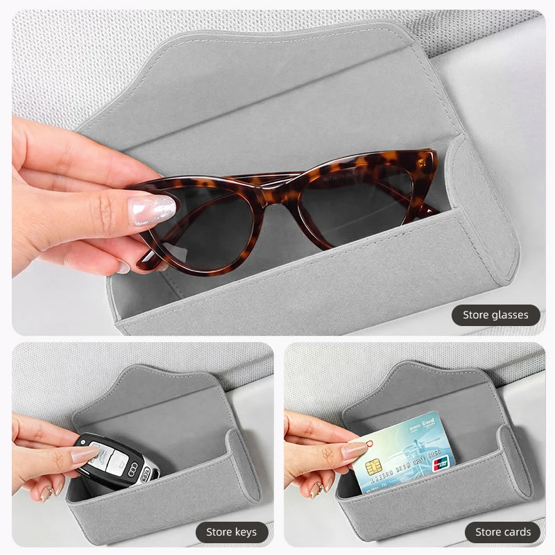 Auto-Brillenetui aus Wildleder mit Magnetverschluss und Reifenventilhalterung für Peugeot 206 307 308 3008 207 208 407 4008 408 508 2008 5008 301 205 – Detail 4