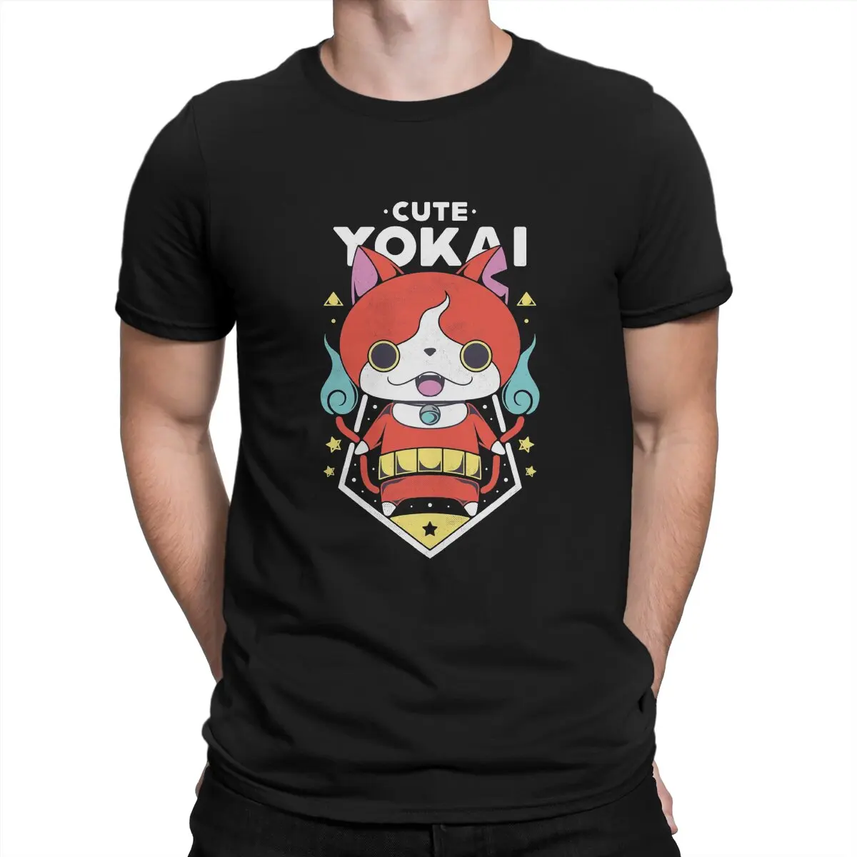 Yokai Watch Newest TShirt for Men Cute Yokai Round Neck Pure Cotton T Shirt Hip Hop Birthday Gifts OutdoorWear