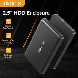 iDsonix 2.5-inch Hard Drive Enclosure External HDD SSD Case SATA III to USB 3.0 Type C Hard Disk Case Tool Free Cover for Laptop