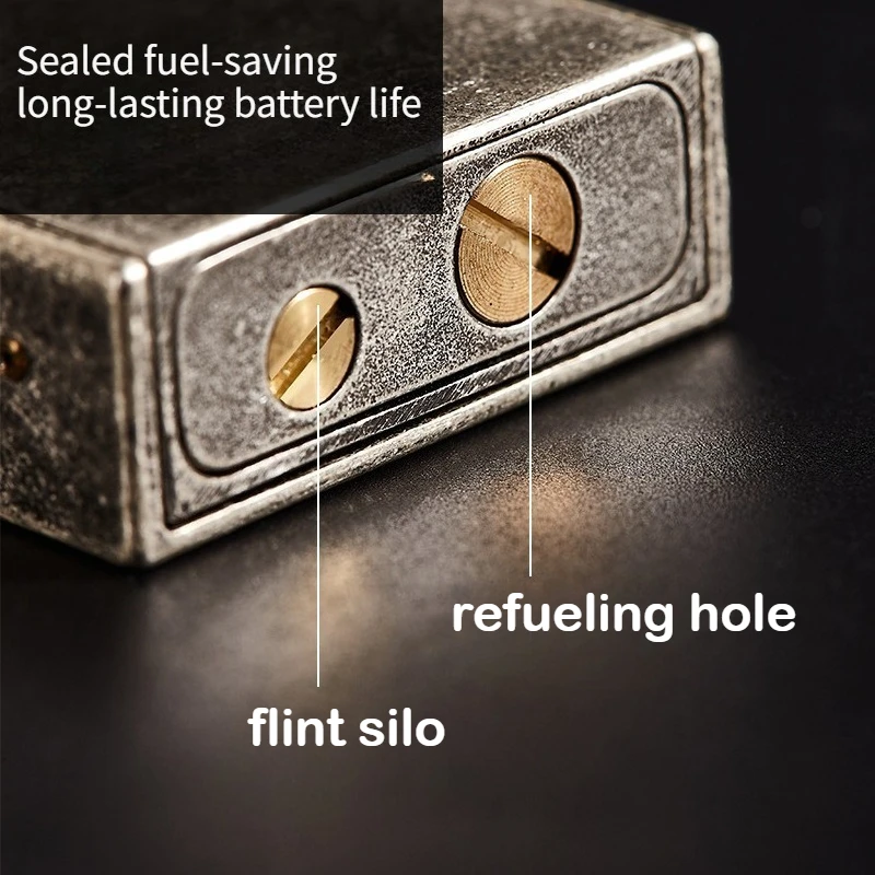 2026 New Retro Classic Grinding Wheel Lighter Retro Open Flame Metal Oil Lighter Is The First Choice for Men’s Gifts
