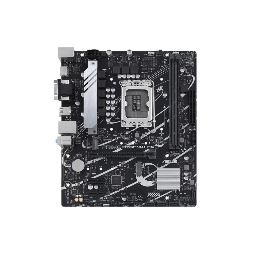 Tarjeta Madre ASUS PRIME B760M-K, Compatible con DDR4, para CPU Intel Core I7, I5, I3, Pentium, Celeron de 12ª y 13ª Generación, Socket LGA 1700, Formato ATX