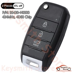 KEYECU 3 Buttons 434MHz 4D60 Chip for KIA Rio 2021 Auto Upgraded Flip Remote Control Key Fob 95430-H0500 FCC ID: SYEC3TX1611