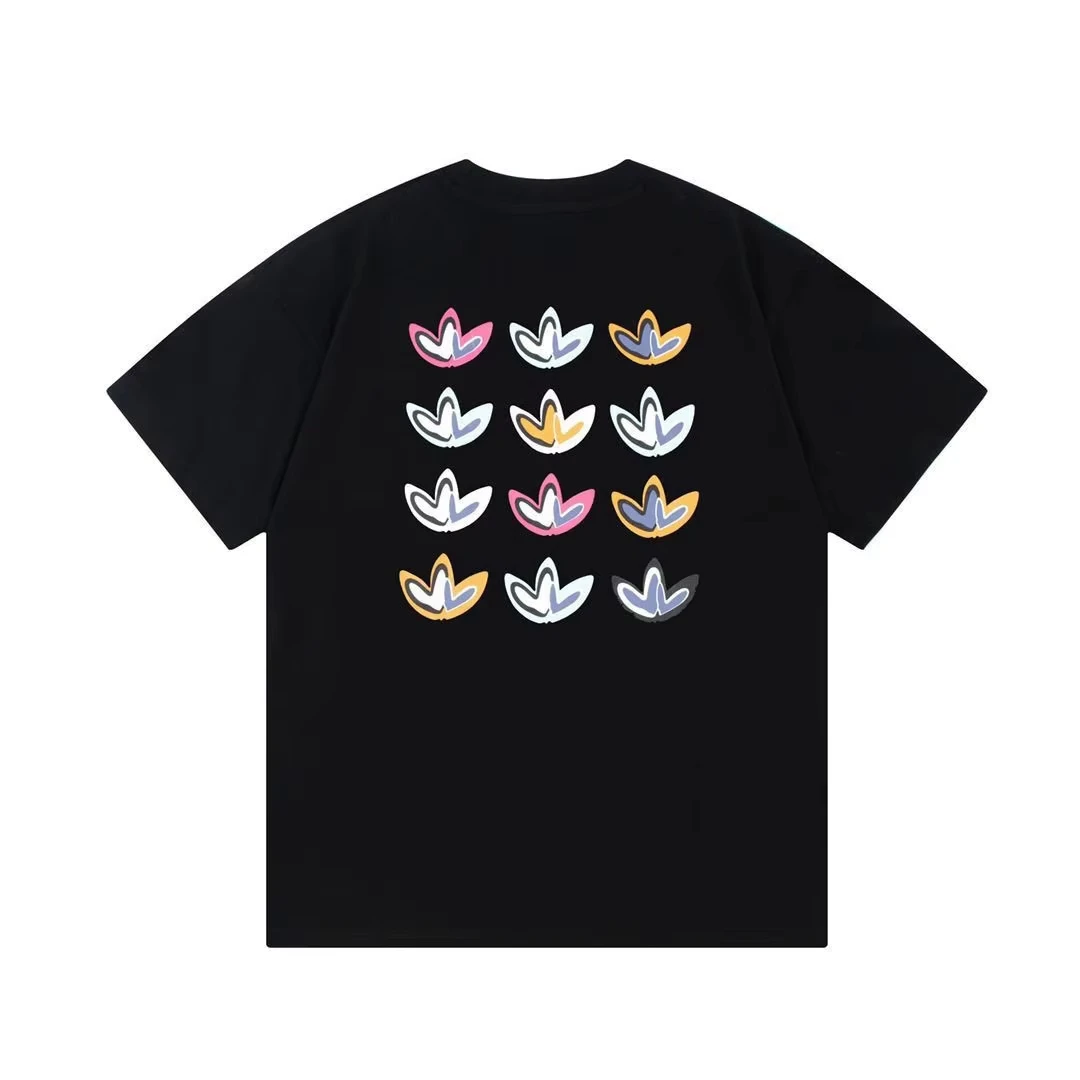 

summer 2025 Summer High Version T-shirt Double Heart Print All Fashion Trend Couples All Casual Short Sleeves Wear Comfortable
