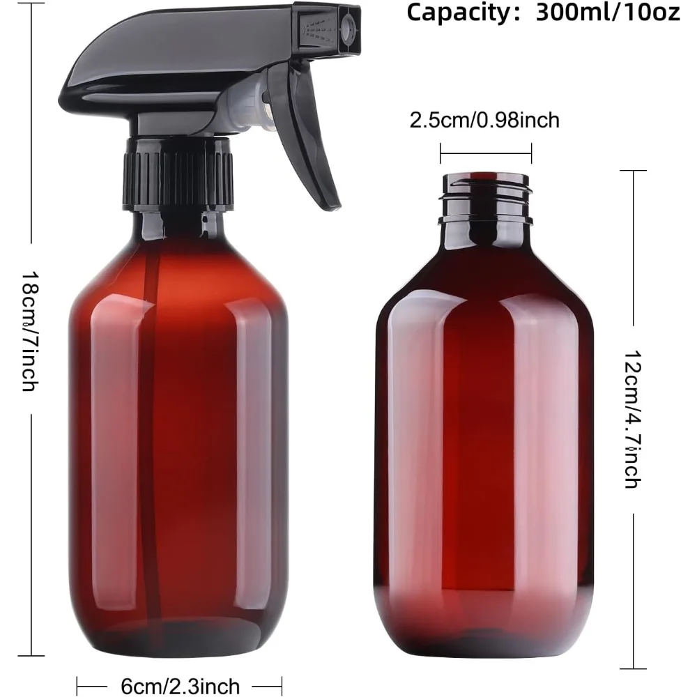 10 oz Fine Mist Spray Bottle 2 Pack BPA Free Plastic Refillable Container Adjustable Nozzle for Hair Cooking Cleaning Water Mister