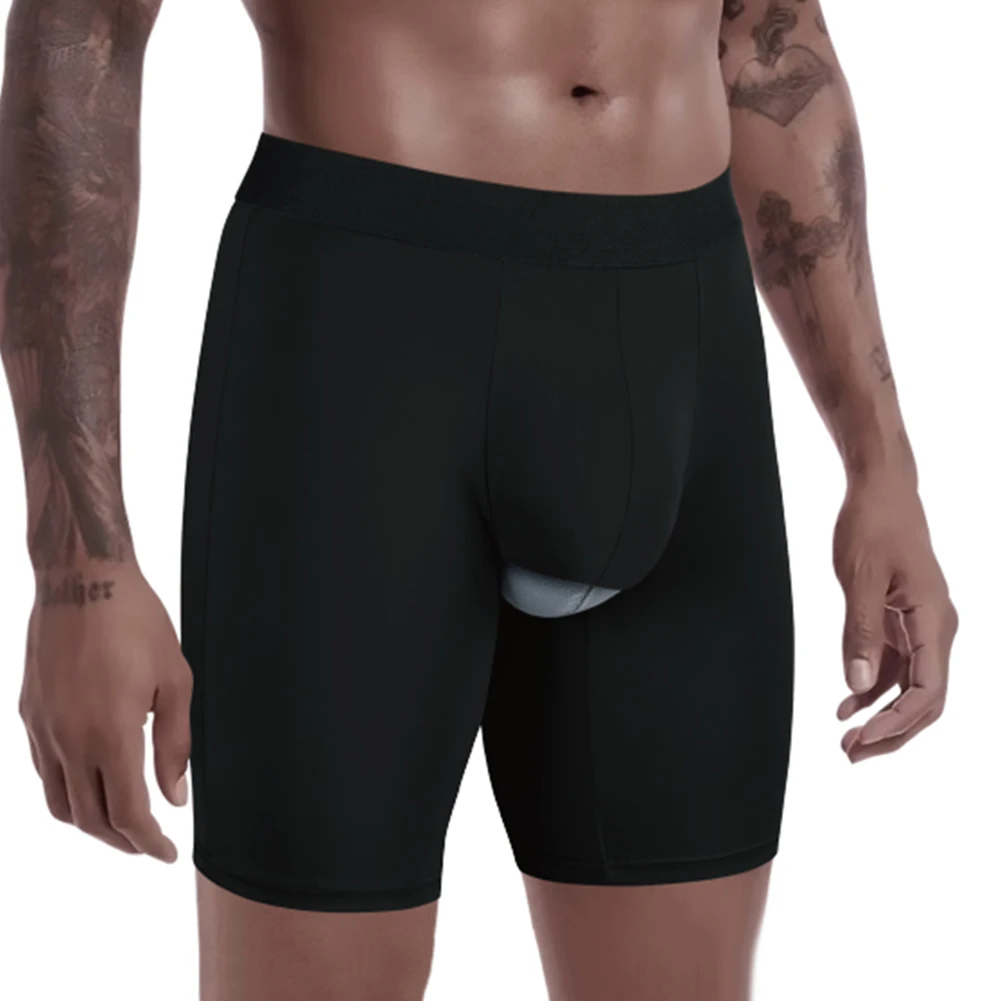 

Men Ice Silk Quick Drying Separate Pouch Seamless Underwear Comfort Sport Boxer Brief Shorts Panties Soft Male Boxer Shorts