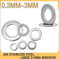 304 Stainless Steel Large O Ring Gasket DIN9021 Flat Washers Metalworking Smooth Spacers Thickness 0.3mm 0.5mm 0.8mm 1mm 2mm 3mm
