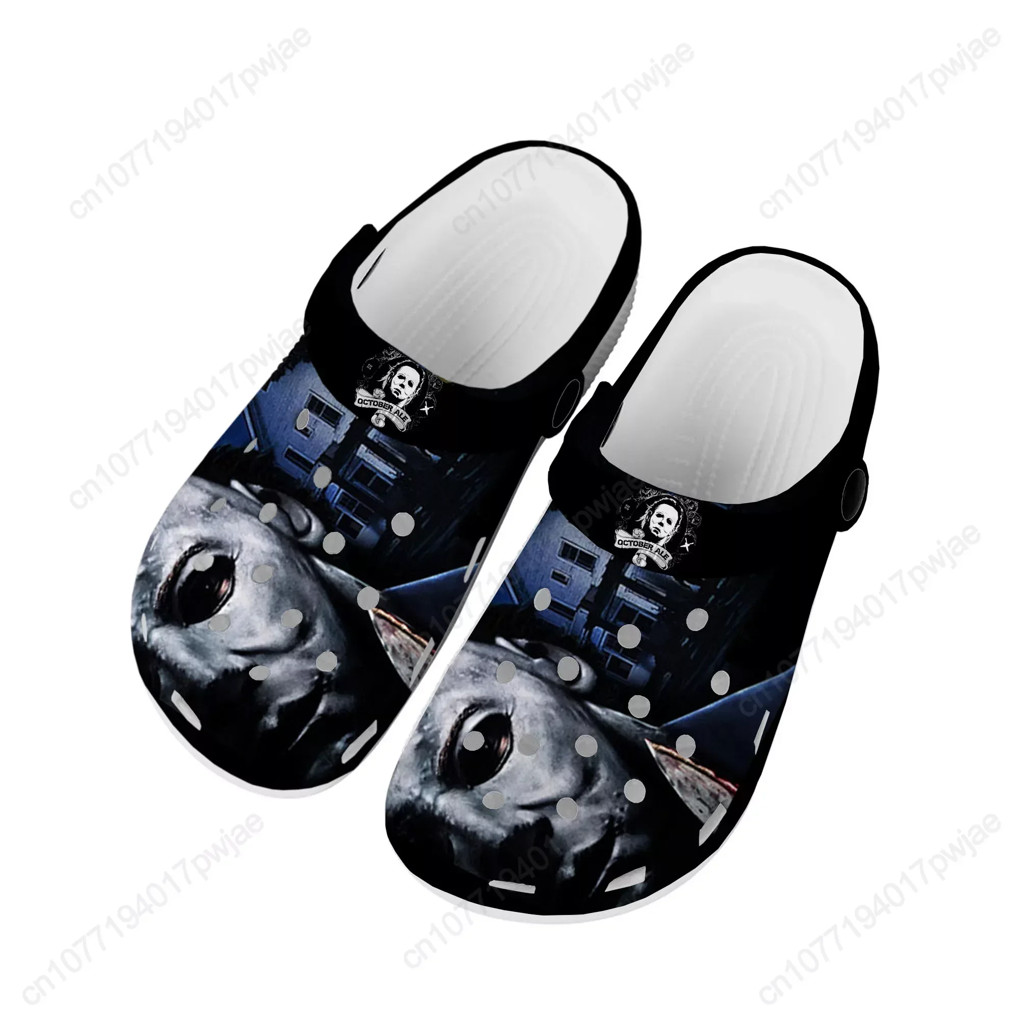 Michael Myers Custom Tamancos para Homens e Mulheres, Horror Halloween Shoes, Tamancos de Jardim, Chinelos de Praia, Casa, Filme, Halloween, Adolescente