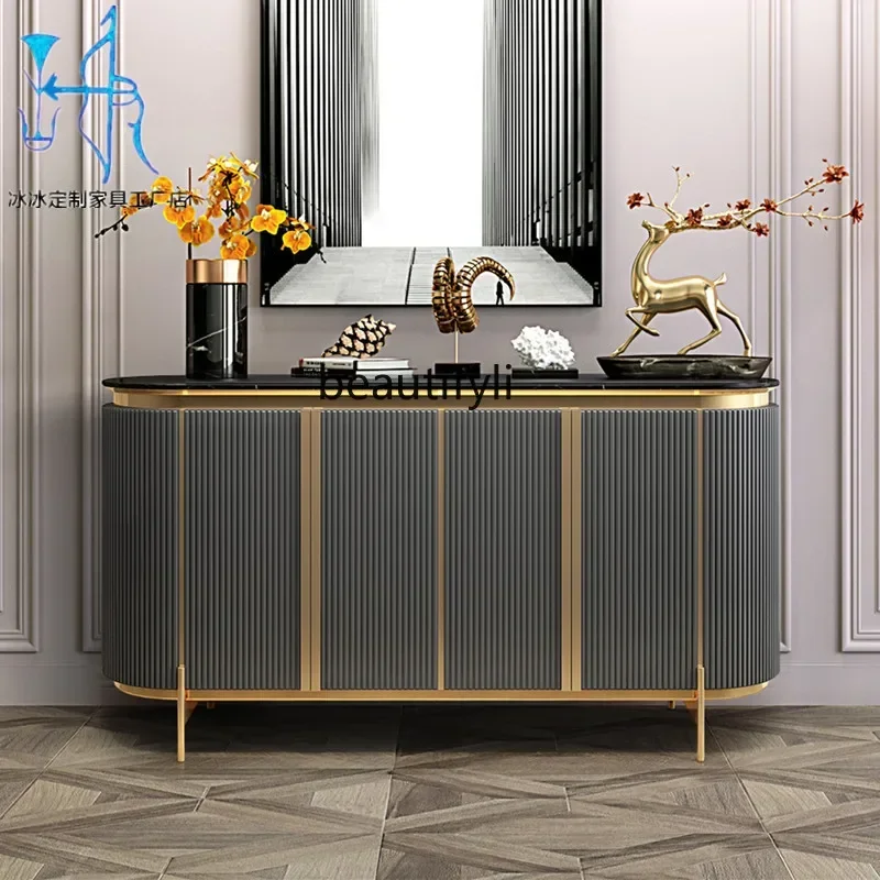 American light luxury door cabinet Hong Kong style entrance hall decorative locker side cabinet