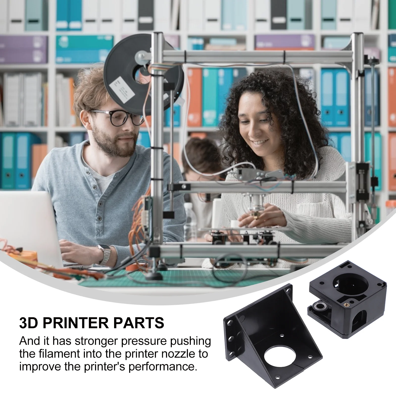 

1Set 3D Printer Extruder 1.75mm Filament Feeder Block Kit Durable Material for Stable Filament Loading 3D Printer