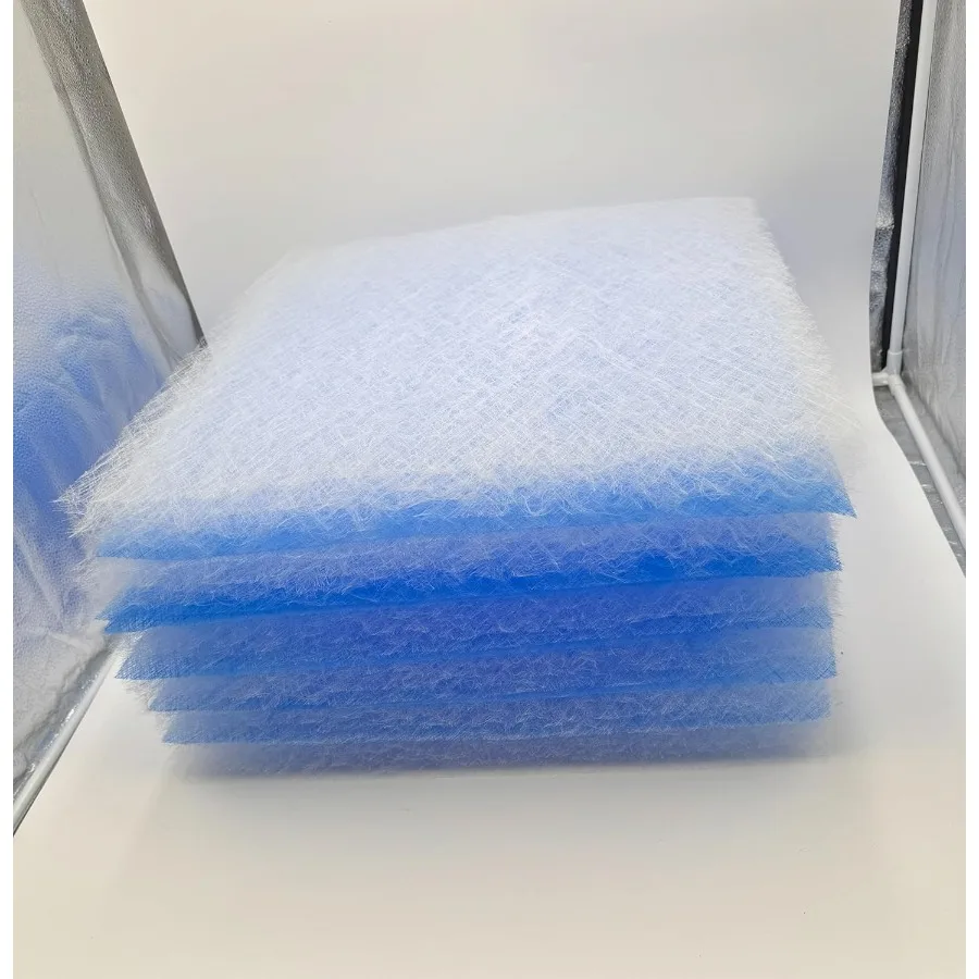 Rolo de filtro para prendedor de tinta branca azul de alta eficiência para sistemas de exaustão de cabine de pulverização industrial 25 de largura x 300 pés de comprimento durável fi