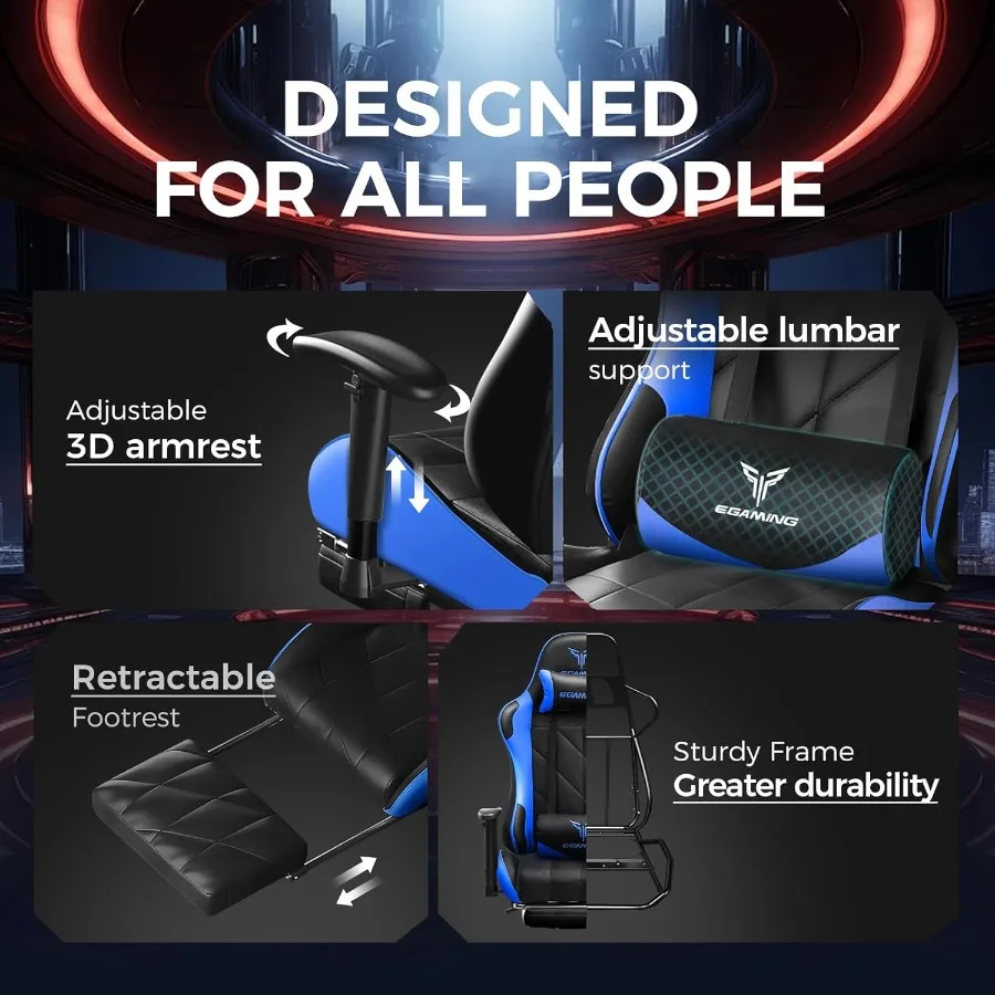 كرسي ألعاب مع مساند للذراعين قابلة للتعديل ثلاثية الأبعاد بتصميم مطبوع على شكل بقرة كرسي مكتب مريح مع كرسي كمبيوتر عالي الظهر مع مسند للقدمين #5