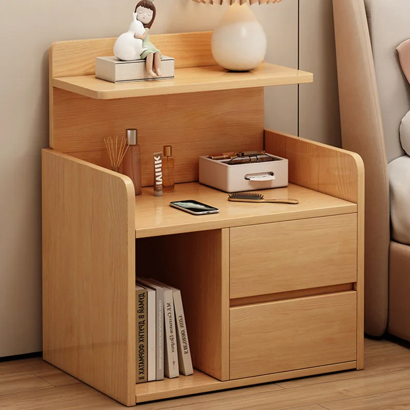 Mesita de noche Coffee Librero, cajones móviles para dormitorio, organizador de madera de lujo, mesa de noche moderna, muebles para el hogar