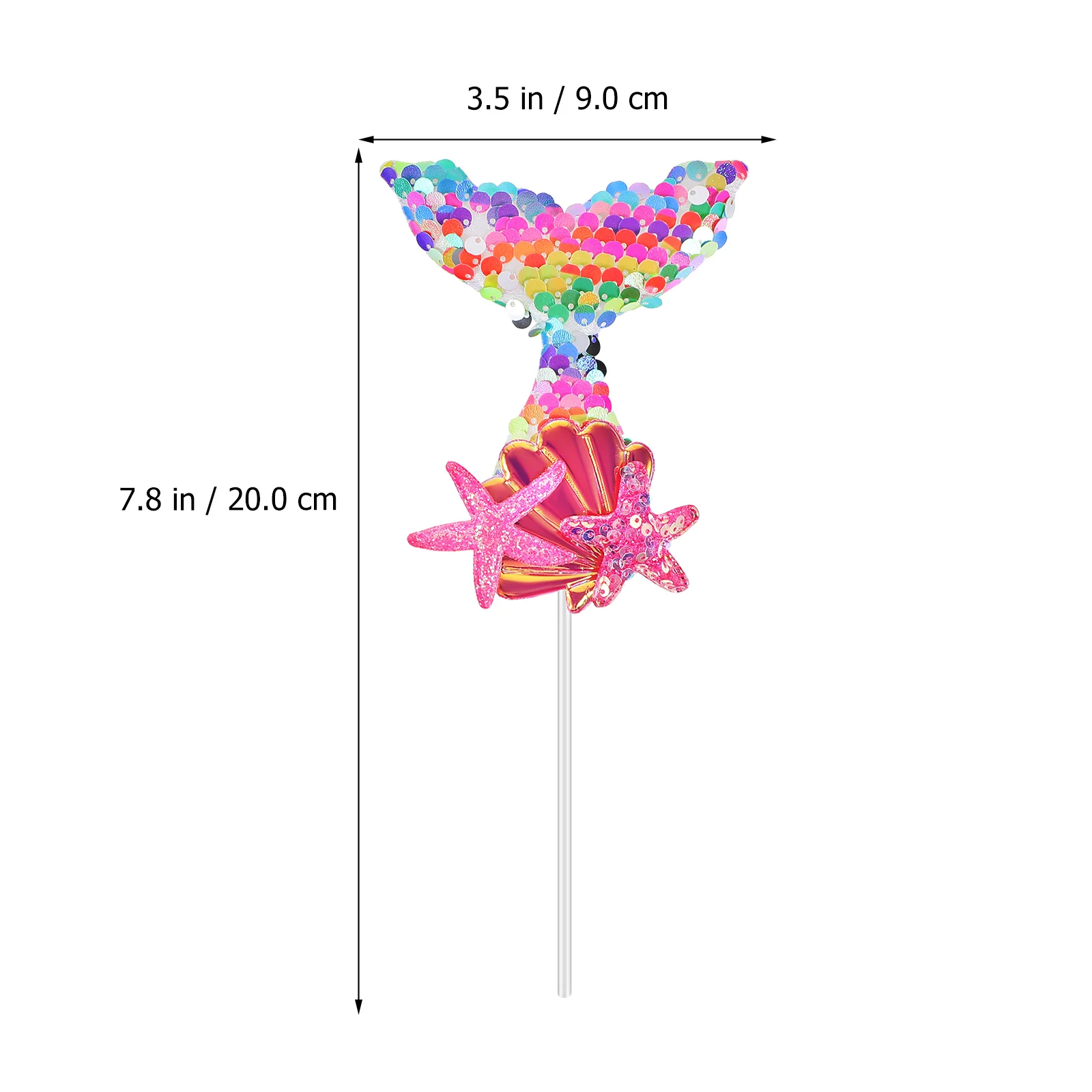 

6pcs Marine Sequins Mermaid Cake Decorations Cloth Party Favors Birthday Celebrations Safe Usage Wide Applications