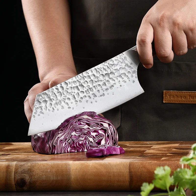Кухонные ножи XITUO, 1-7 шт., поварской нож Gyuto, нож, бритва, острый ручной Кованый нож для резки мяса, лучший выбор для домашней кухни