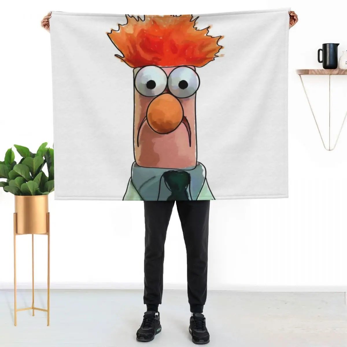 Original Beaker Sketch Throw Blanket Bed covers for babies Flannel Cute Warm Retros Blankets