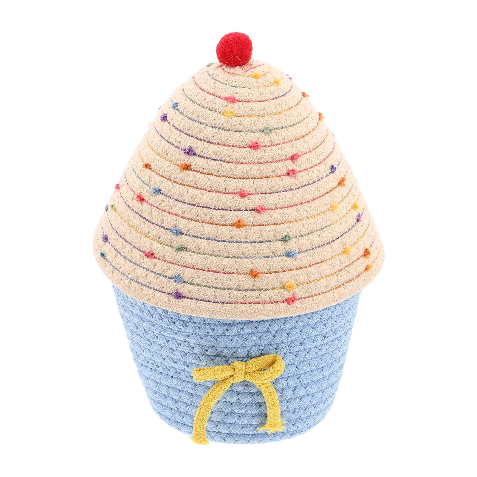 

Creative Boho Cotton Woven Baskets With Lid For Kids Room Nursery Living Room Bathroom Storage Laundry Hamper Decorative