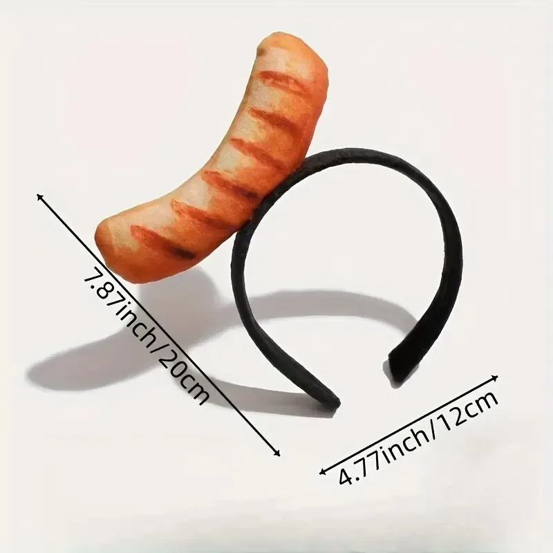 Novelty Food-Themed Headband – Stylish Bone-Shaped Hot Dog, Shrimp, and Vegetable Designs – Ideal for Face Washing