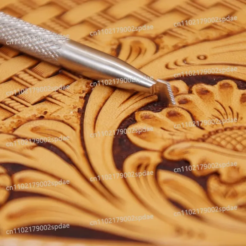 304 Stainless Steel Mesh Pattern Leather Carving Edge - Knocking Tools For DIY Handmade Leather Printing Carving