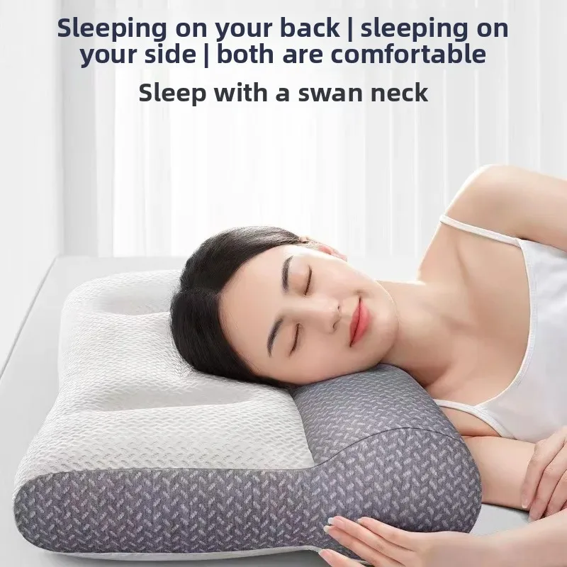 Cervical Pillow Reverse Arch Latex Traction Pillow Cervical Spine Protection Sleeping Pillow Core Buckwheat Home Neck Pillow