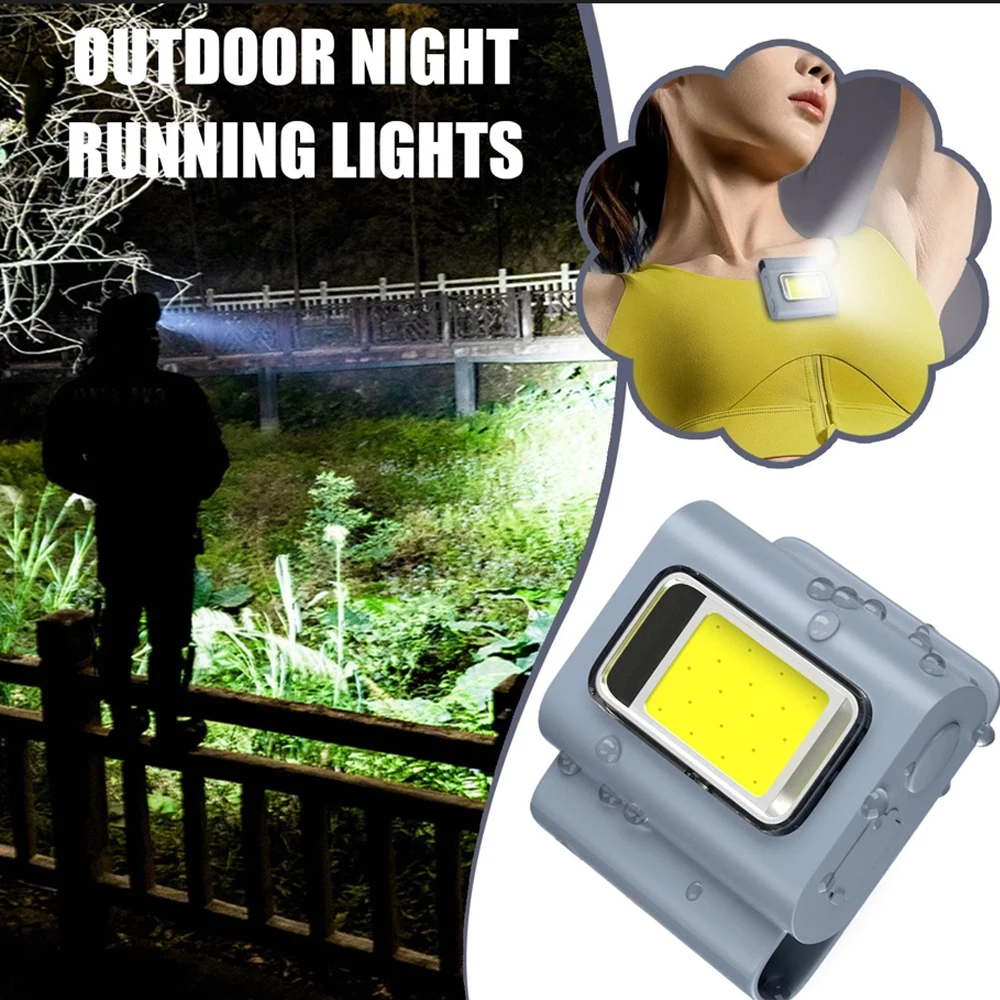 New LED Running Light Outdoor Backpack Safety Silicone Clip Mode Walking Lamp for Night Portable Magnetic Emergency Light