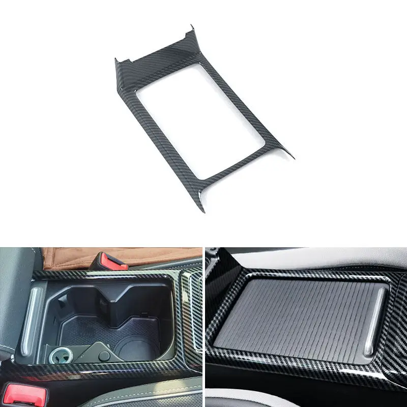 

ABS Carbon Fiber Texture Car-styling Center Control Front Water Cup Holder Panel Frame Cover Trim For VW Golf 8 MK8 2021 2022