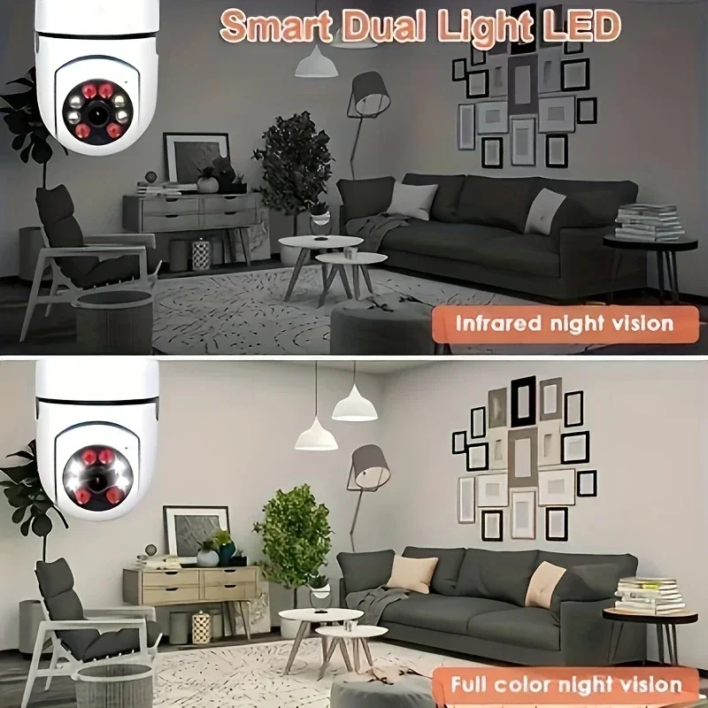 2 قطعة Ease Life APP-Light Bulb كاميرات المراقبة في الهواء الطلق كاميرا WiFi لاسلكية 5 جيجا هرتز ، 360 درجة ، E27 مقبس الإضاءة المسمار في Securi