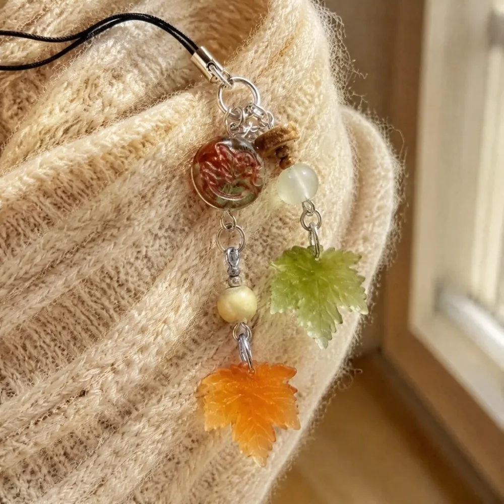 Autumn Maple Leaf Maple Leaf Keychain Simple Versatile Mobile Pendant Personalized Chinese Style Bag Charms For Friends