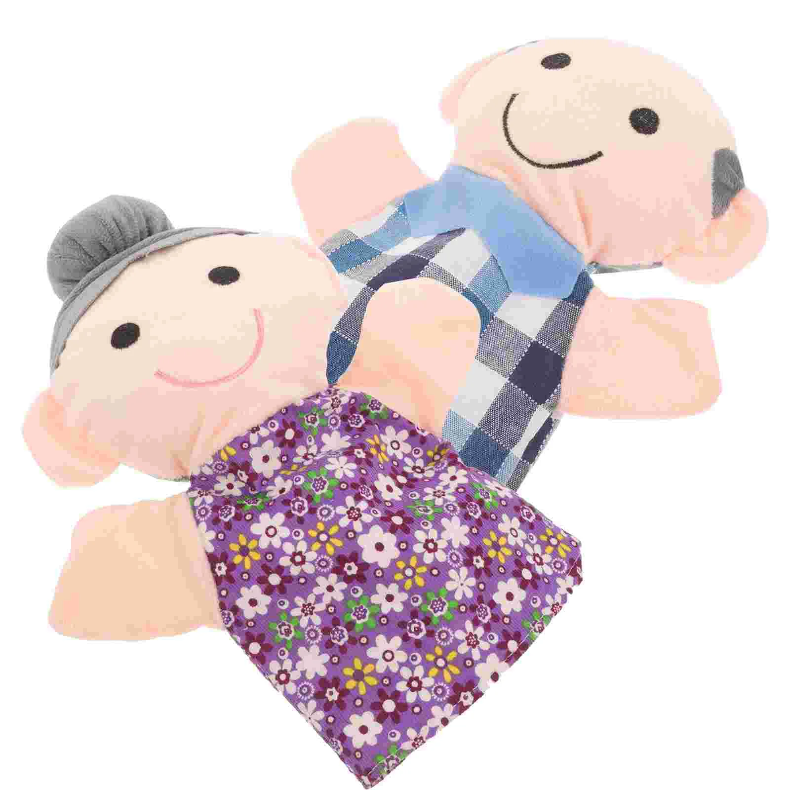 2 Pcs The Marionettes Family Hand Puppet Puppets for Children Teaching Aids Kids Plush