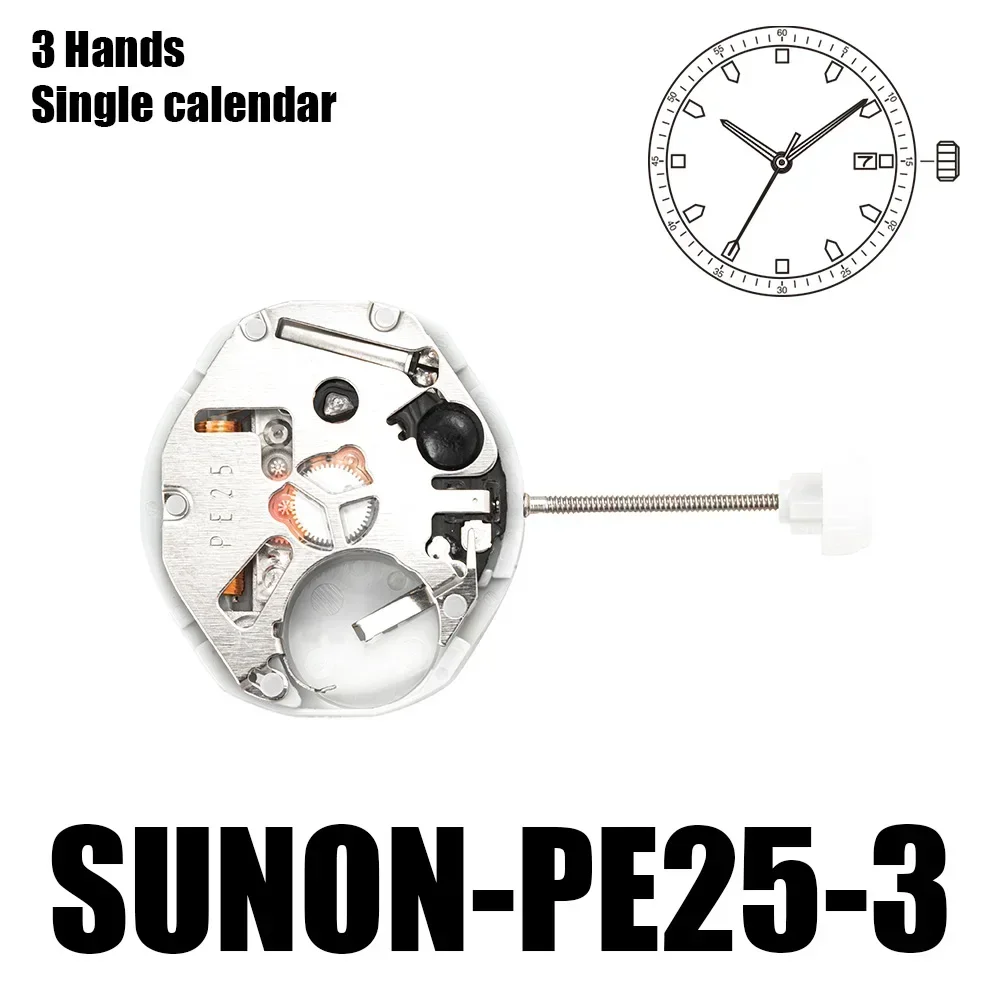 28PCS PE25 movement sunon PE25D PE25DD movement Chinese single calendar Dual Calendar Movement without battery