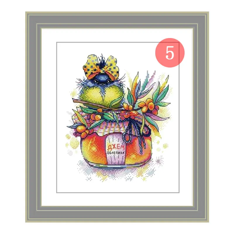 Cross Stitch Kit Fishxx Restaurant Embroidery Hanging D932 Jam Bird Polyptych Precise Printing