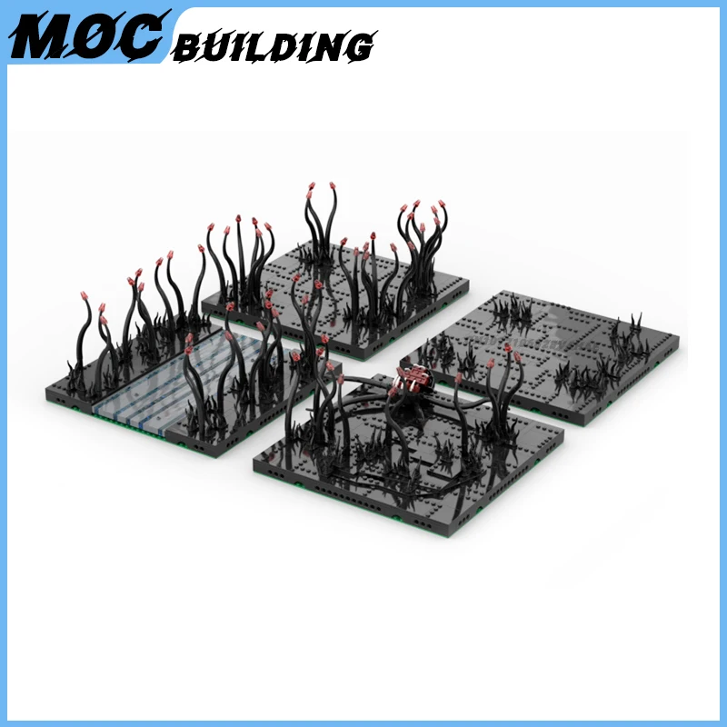 MOC Building Blocks Military Vehicle Display Stand Playset DIY Assembl Bricks Modular Landscape Collection Showcase Toys Gifts