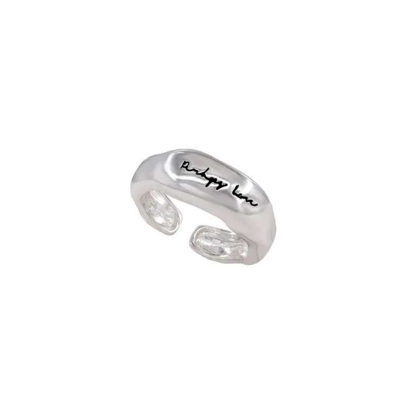 Кольцо женское из серебра 925 пробы с простыми ретро-надписями